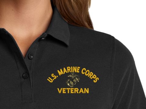 U.S. Marine Corps Veteran Women's Stain-Release Polo