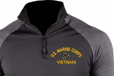 U.S. Marine Corps Vietnam ProWikMax 2-Tone 1/4 Zip Long Sleeve Shirt