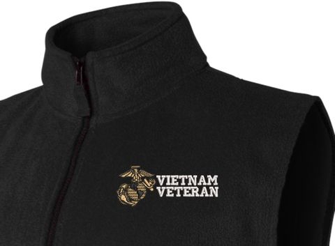 U.S. Marine Corps Vietnam Veteran Full Zip Fleece Vest