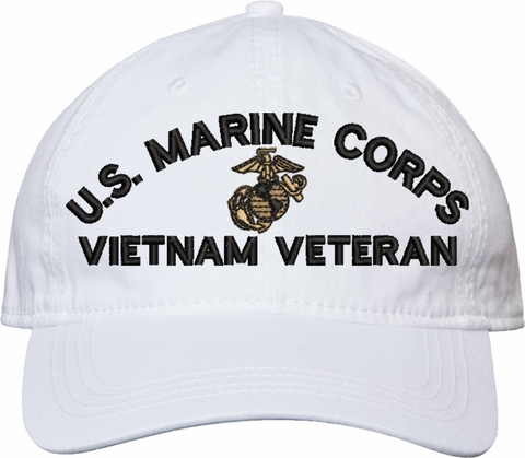U.S. Marine Corps Vietnam Veteran Unstructured White Dad Cap