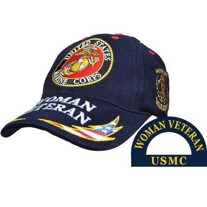U.S. Marine Corps Woman Veteran Embroidered Navy Blue Cap