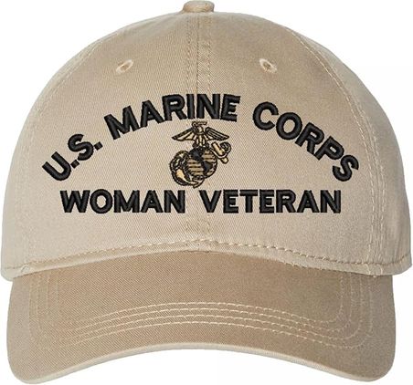 U.S. Marine Corps Woman Veteran Khaki Unstructured Dad Cap