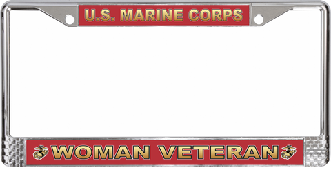 U.S. Marine Corps Woman Veteran License Plate Frame