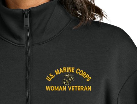 U.S. Marine Corps Woman Veteran Women's Soft Spacer Quarter-Zip