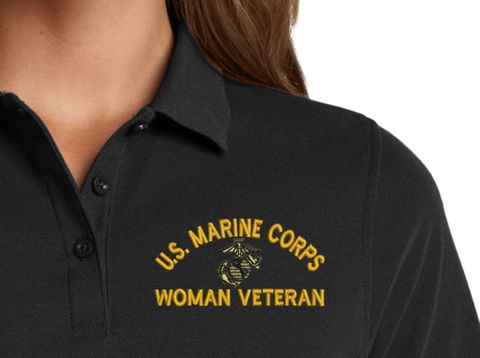 U.S. Marine Corps Woman Veteran Women's Stain-Release Polo