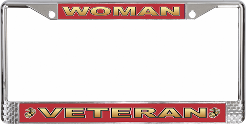 U.S. Marine Woman Veteran License Plate Frame