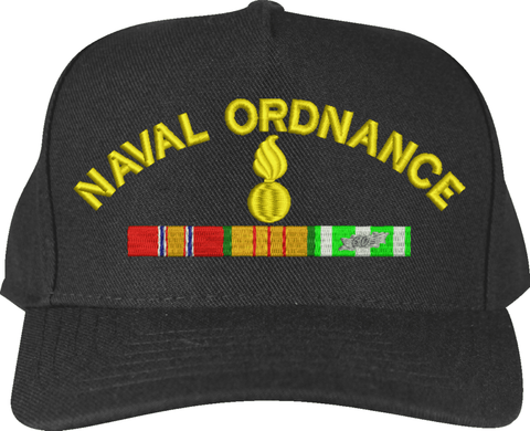 U.S. Naval Ordinance with Logo and Vietnam Ribbons Custom Embroidered Cap