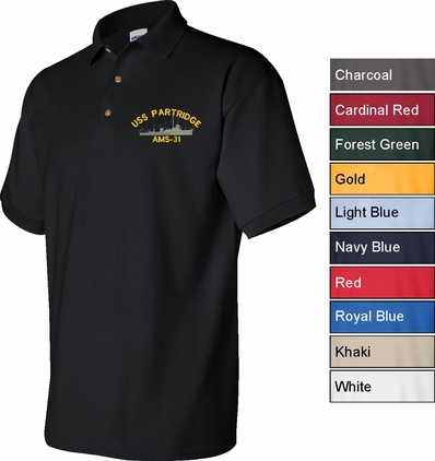U.S. Navy AMS Mine Warfare Ship Polo Shirt