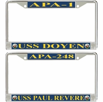 U.S. Navy APA Attack Transport Ship License Plate Frames Thumbnail Illustration