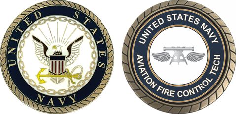U.S. Navy Aviation Fire Control Tech AQ Challenge Coin