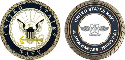 U.S. Navy Aviation Warfare Systems Technician AW Challenge Coin