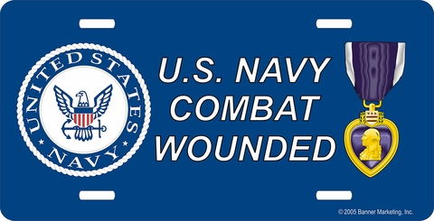 U.S. Navy 'Combat Wounded' License Plate