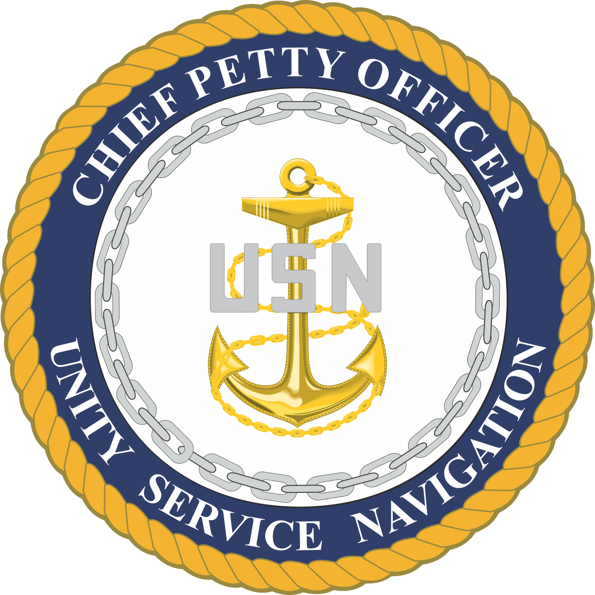 U.S. Navy CPO "USN" Round Decal