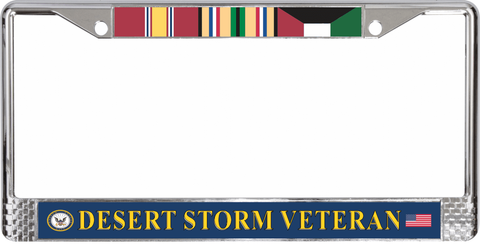 U.S. Navy Desert Storm Veteran 3-Ribbon Stack License Plate Frame