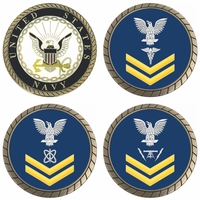 U.S. Navy E-5 Gold Rate Challenge Coins Thumbnail Illustration
