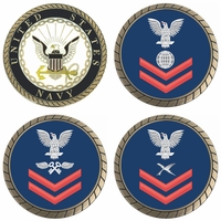 U.S. Navy E-5 Red Rate Challenge Coins Thumbnail Illustration