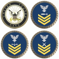U.S. Navy E-6 Gold Rate Challenge Coins Thumbnail Illustration