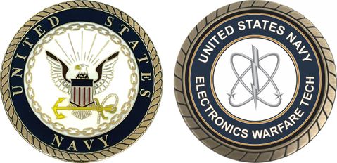 U.S. Navy Electronics Warfare Technician EW Challenge Coin