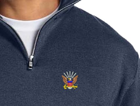 U.S. Navy Emblem Embroidered Embroidered Quarter-Zip Pullover
