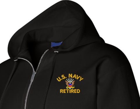 U.S. Navy Retired Zippered Hoodie