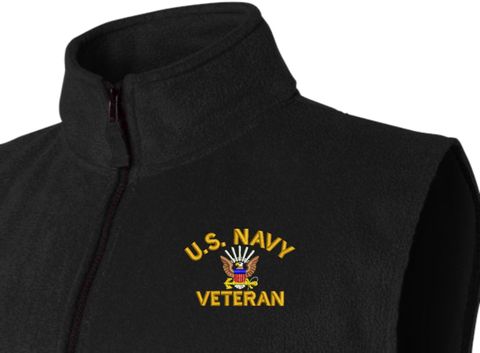U.S. Navy Veteran Full-Zip Fleece Vest