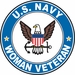 U.S. Navy Emblem Woman Veteran Round Decal Sticker