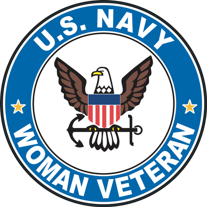 U.S. Navy Emblem Woman Veteran Round Decal Sticker