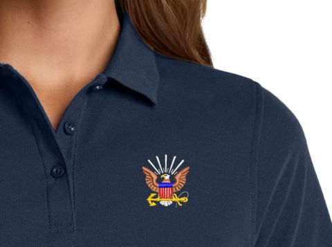 U.S. Navy Emblem Women's Stain-Release Polo