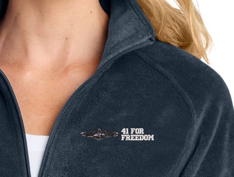 U.S. Navy Enlisted Silver Dolphins 41 For Freedom Women's Fleece Jacket
