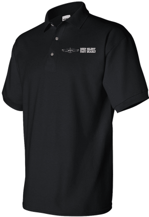 U.S. Navy Enlisted Silver Dolphins Deep Silent Fast Deadly Polo
