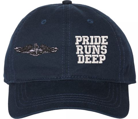 U.S. Navy Enlisted Silver Dolphins Pride Runs Deep Unstructured Dad Cap