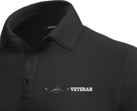 U.S. Navy Enlisted Silver Dolphins Veteran Moisture Wicking Polo
