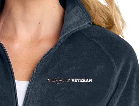 U.S. Navy Enlisted Silver Dolphins Veteran Women's Fleece Jacket