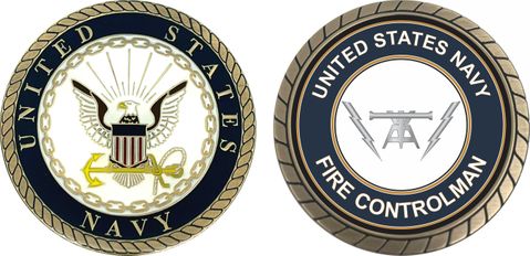 U.S. Navy Fire Controlman FC Challenge Coin