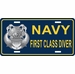 U.S. Navy First Class Diver License Plate