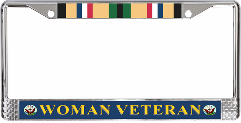 U.S. Navy Gulf War Ribbon Woman Veteran License Plate Frame