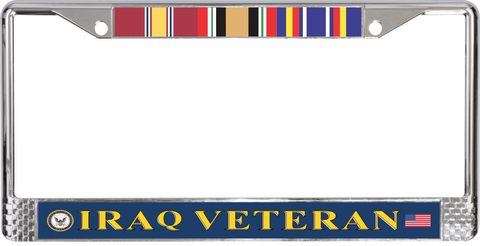 U.S. Navy Iraq Veteran 3-Ribbon Stack License Plate Frame