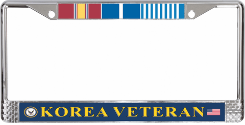 U.S. Navy Korea Veteran 3-Ribbon Stack License Plate Frame