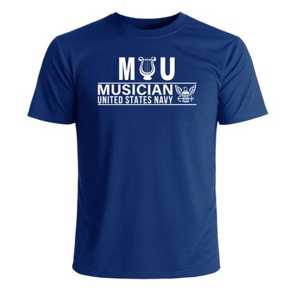 U.S. Navy Musician Navy Blue Short Sleeve Printed T-Shirt Large