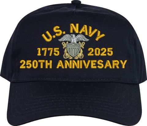 U.S. Navy Officer 250th Anniversary Embroidered Cap