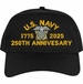U.S. Navy Officer 250th Anniversary Embroidered Cap