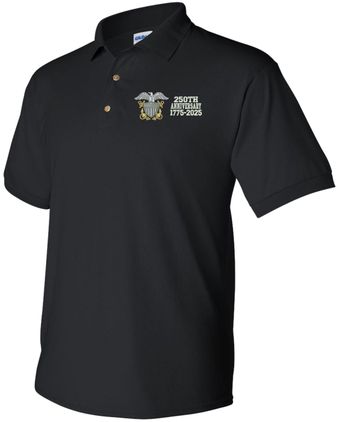 U.S. Navy Officer 250th Anniversary Split Design Embroidered Polo