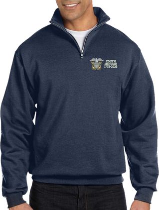U.S. Navy Officer 250th Anniversary Split Design Embroidered Quarter-Zip Pullover