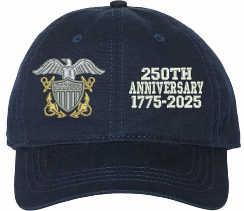 U.S. Navy Officer 250th Anniversary Split Design Unstructured Dad Cap