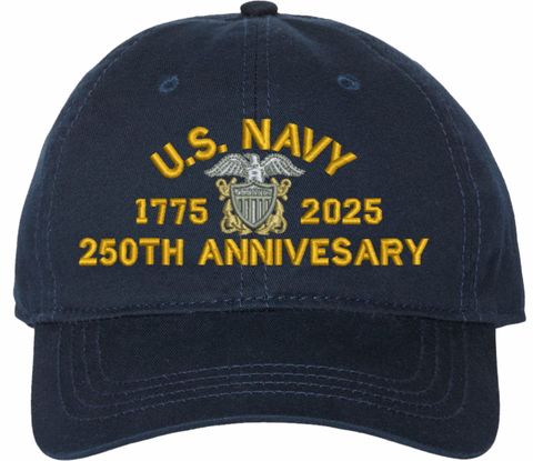 U.S. Navy Officer 250th Anniversary Unstructured Dad Cap