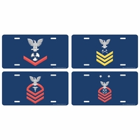 U.S. Navy Rank Insignias with Rates License Plates Thumbnail Illustration