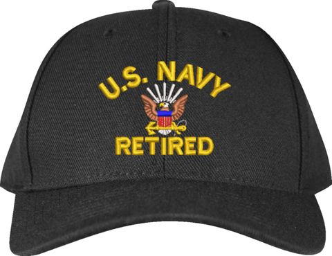 U.S. Navy Retired Black Low-Profile Cap (Made in the USA)