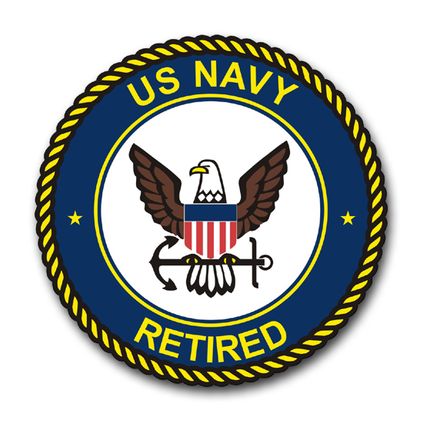 U.S. NAVY RETIRED MILITARY VINYL TRANSFER DECAL