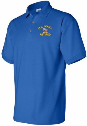 U.S. Navy Retired Polo Royal Blue 50/50 Polo X-Large