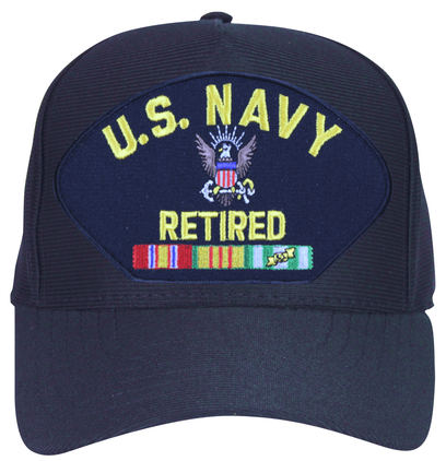 U.S. Navy Retired with Logo and Vietnam Ribbons Ball Cap
